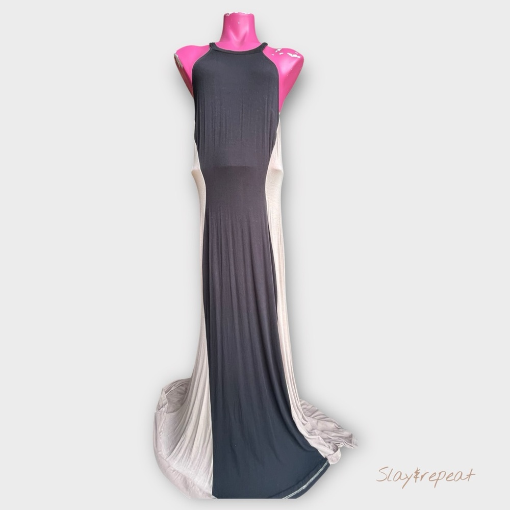 🖤Colorblock Maxi Dress | Medium | Racerback | Sleek & Modern Made in USA